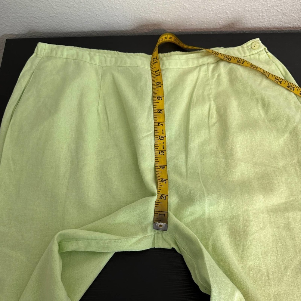 Rachel Rose Green Linen Eyelet Embroidered Wide Leg Pants - Picture 11 of 12